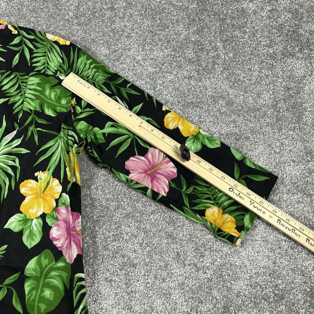Lauren Ralph Lauren Kimono Womens Small Linen Button Knots Hibiscus Vacation - Picture 12 of 13
